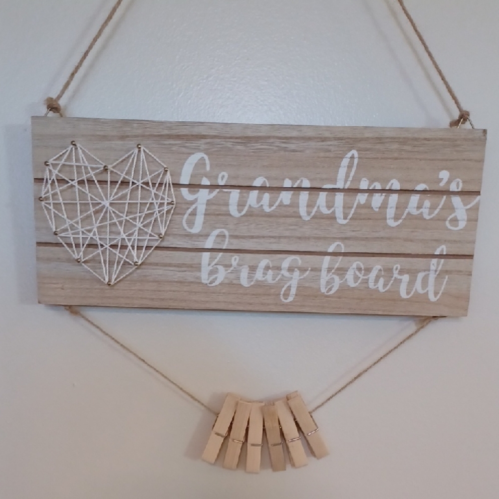 Wooden Grandma's Brag Board with String Art